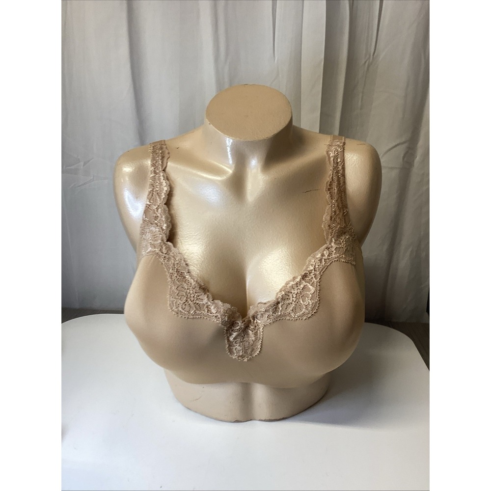 Le Mystere Bra Underwire Size 34dd/e With Lace back Closure Beige